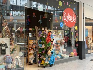 Toys and children's clothing in the window of Bubble in Belval Plaza