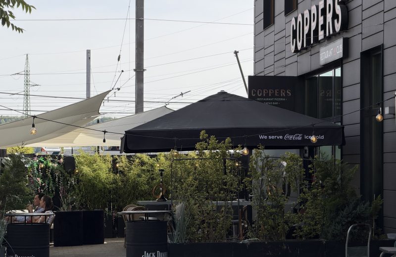 The terrace outside Coppers in Belval