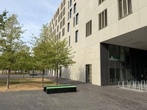 The Maison des Sciences Humaines on the Belval campus, with trees along the front