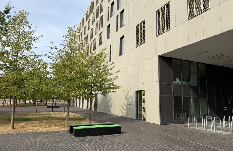The Maison des Sciences Humaines on the Belval campus, with trees along the front