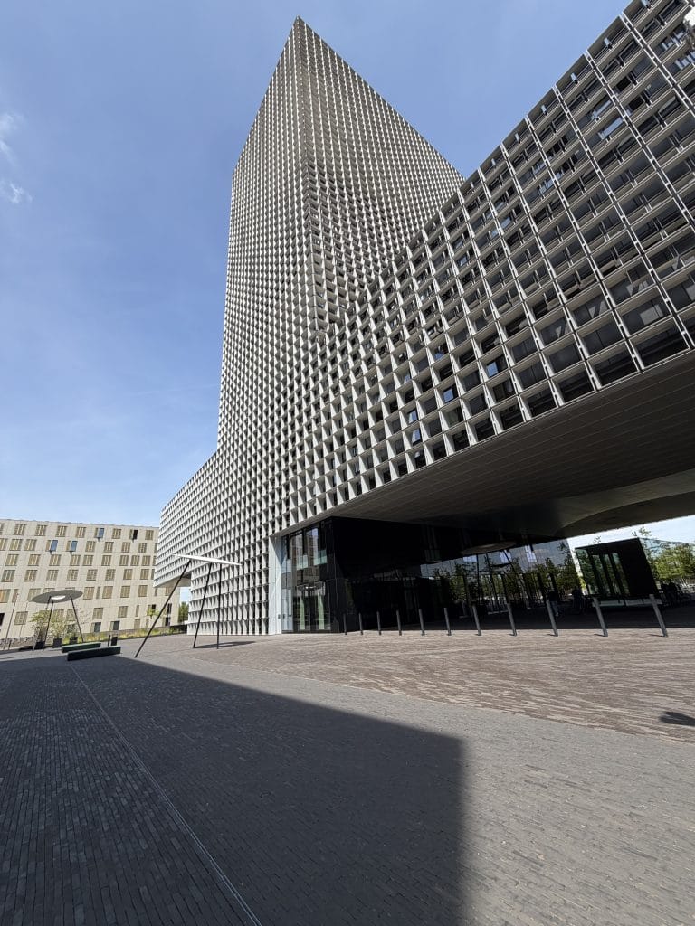 The Maison du Savoir tower on the Belval campus, seen from the square