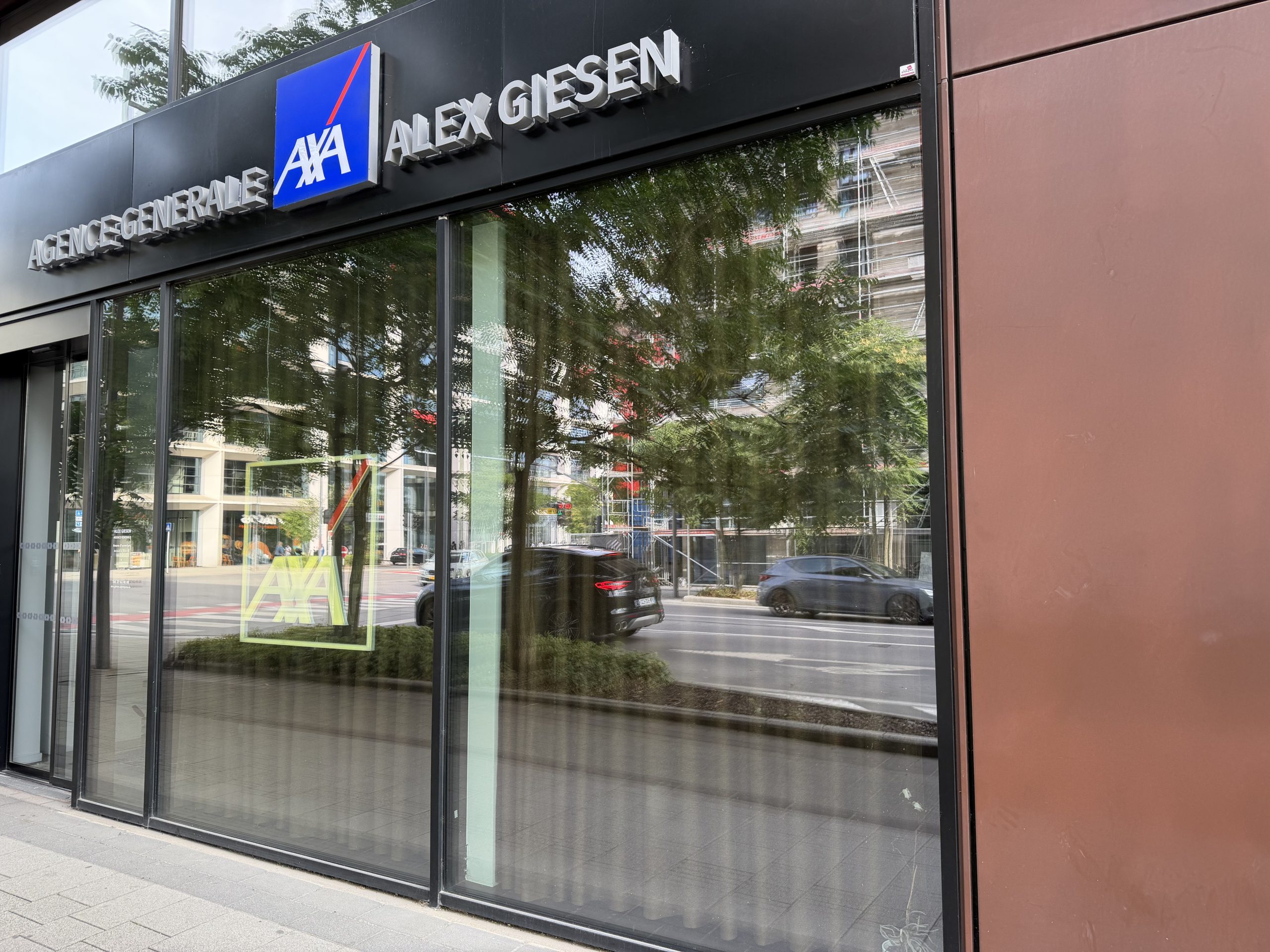 The AXA Alex Giesen agency frontage on boulevard du Jazz in Belval