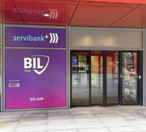 Entrance to the BIL Esch-Belval office and Servibank