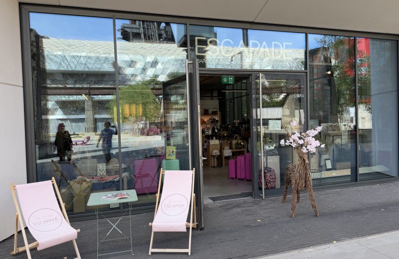 Escapade luggage and accessories shop facing Place de l’Académie in Belval