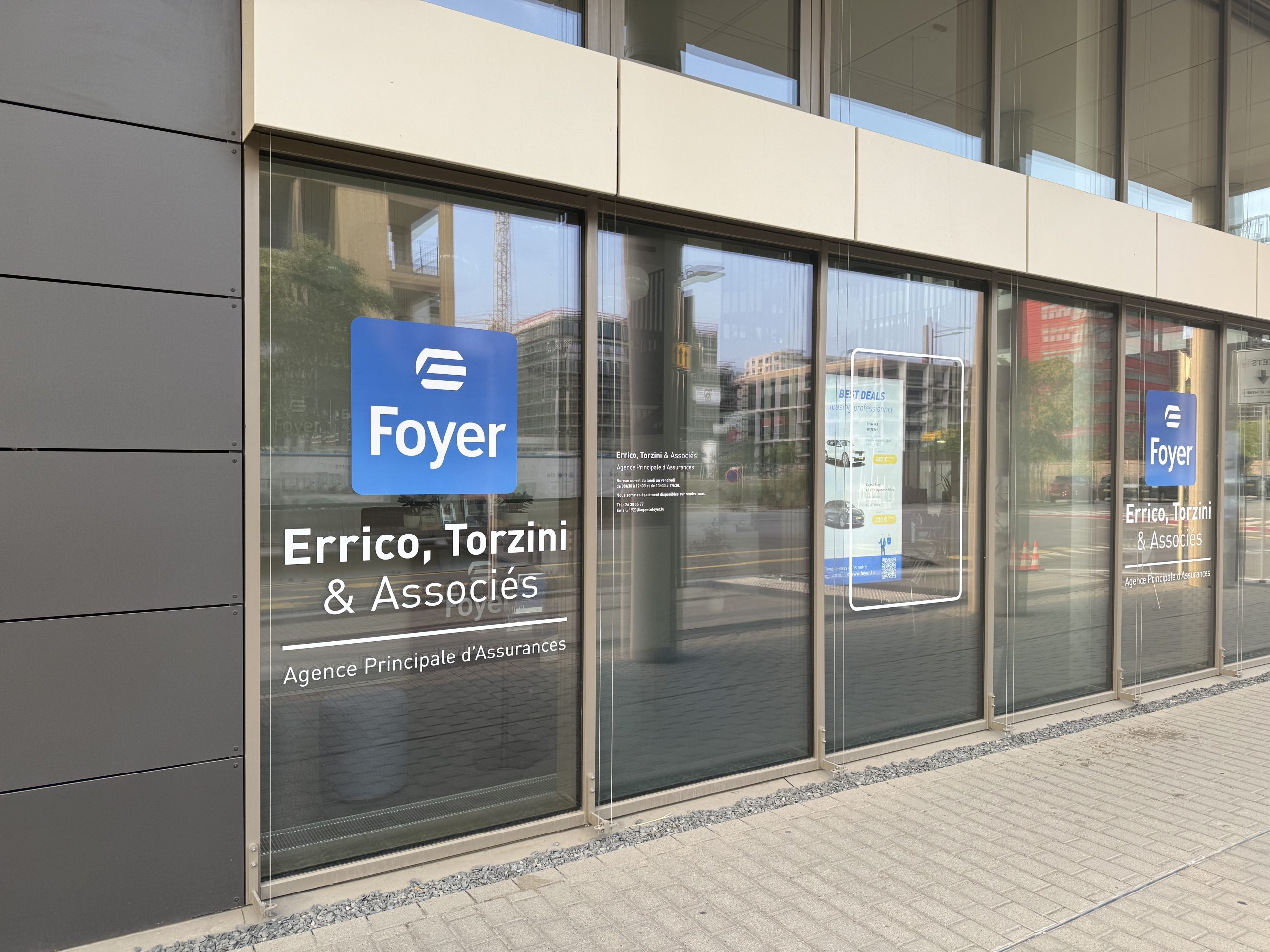 Foyer Errico, Torzini & Associés insurance agency on Boulevard des Lumières in Belval.