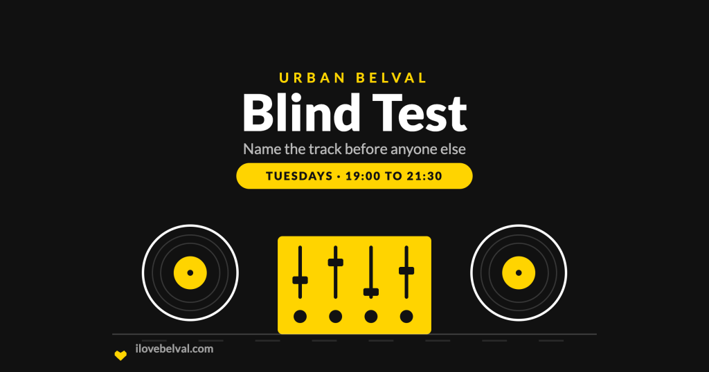 Blind Test at Urban Belval, Tuesdays 19:00 to 21:30