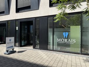 Entrance to Cabinet Dentaire Morais on Rue Samuel Beckett in Belval