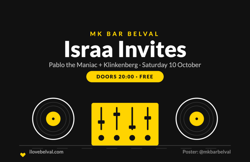 Israa Invites at MK Bar Belval, Saturday 10 October 2026