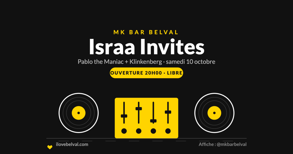 Israa Invites au MK Bar Belval, samedi 10 octobre 2026