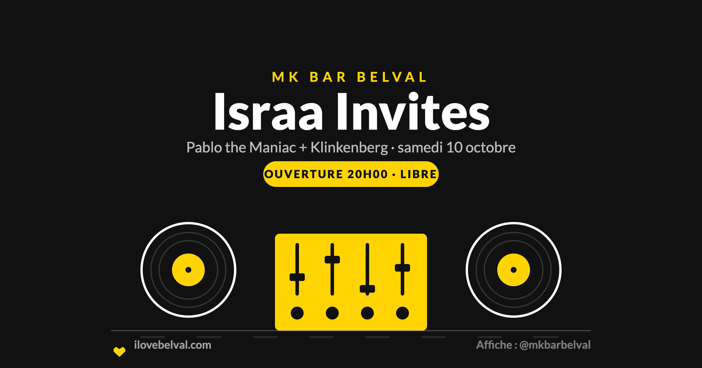 Israa Invites au MK Bar Belval, samedi 10 octobre 2026