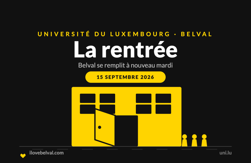 La rentrée à l'Université du Luxembourg à Belval, le 15 septembre 2026