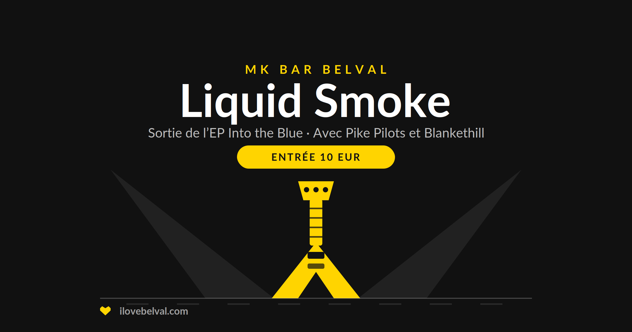 Liquid Smoke, sortie de l’EP Into the Blue au MK Bar Belval avec Pike Pilots et Blankethill, entrée 10 euros