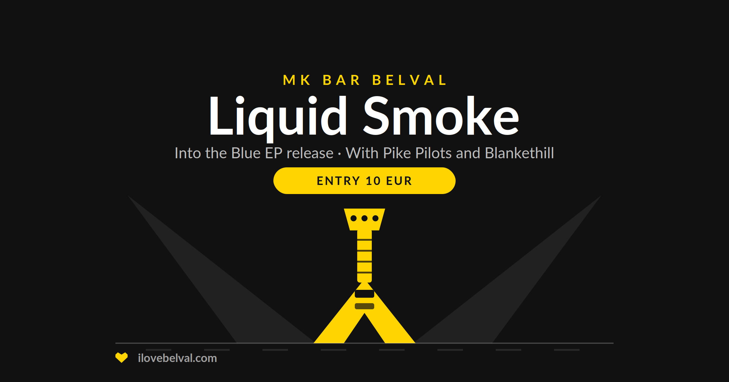 Liquid Smoke, Into the Blue EP release at MK Bar Belval with Pike Pilots and Blankethill, entry 10 euros