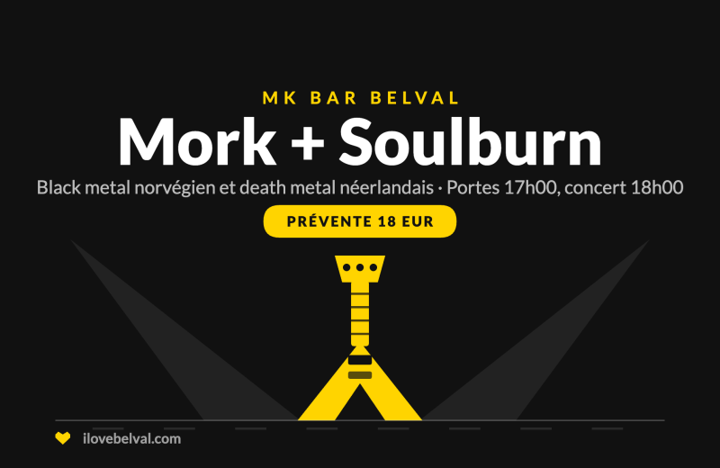 Mork et Soulburn au MK Bar, Belval. Une guitare sous deux projecteurs.