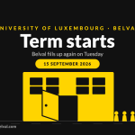 Term starts at the University of Luxembourg in Belval on 15 September 2026