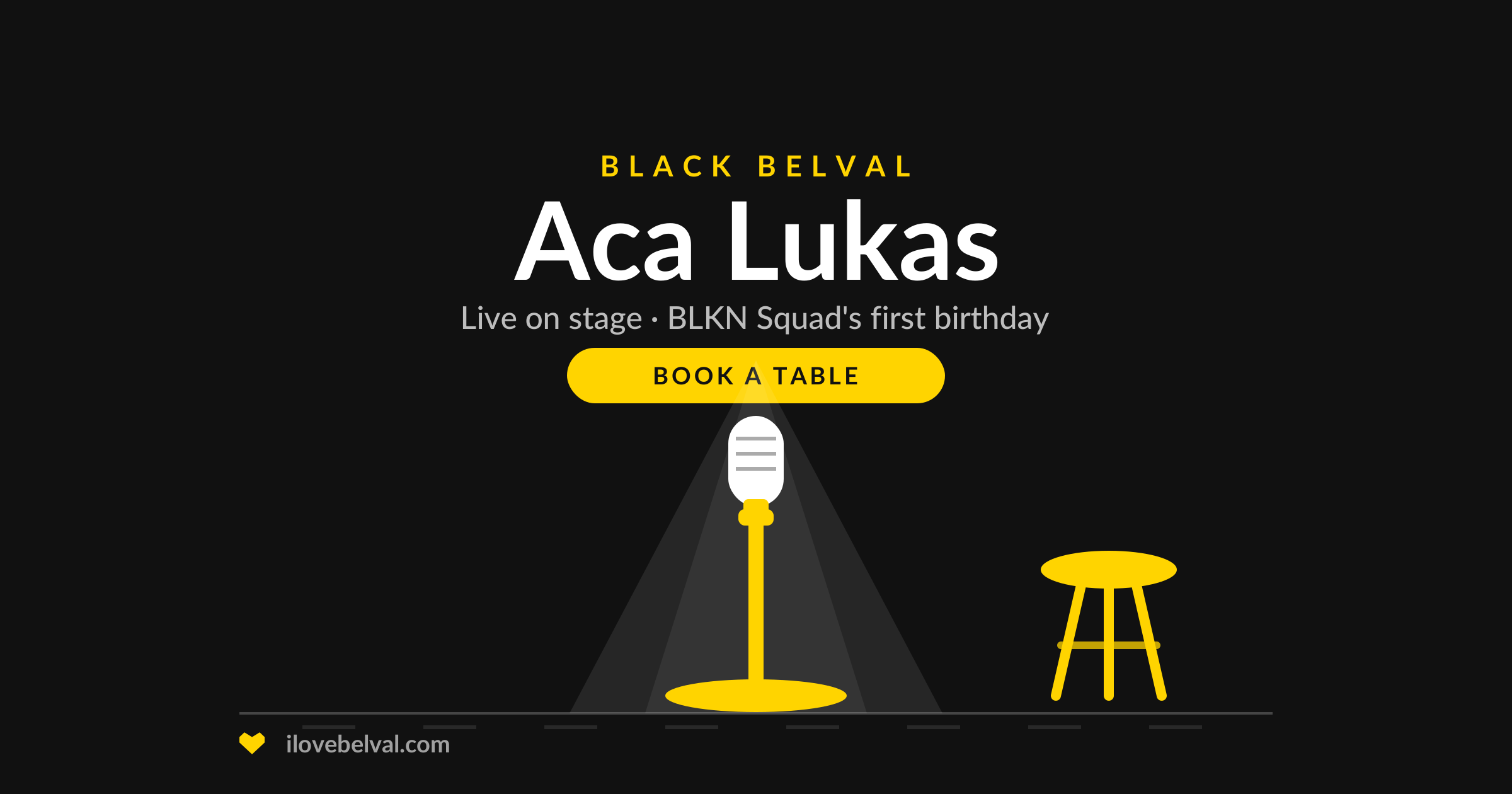 Aca Lukas live at Black Belval: a microphone under a spotlight