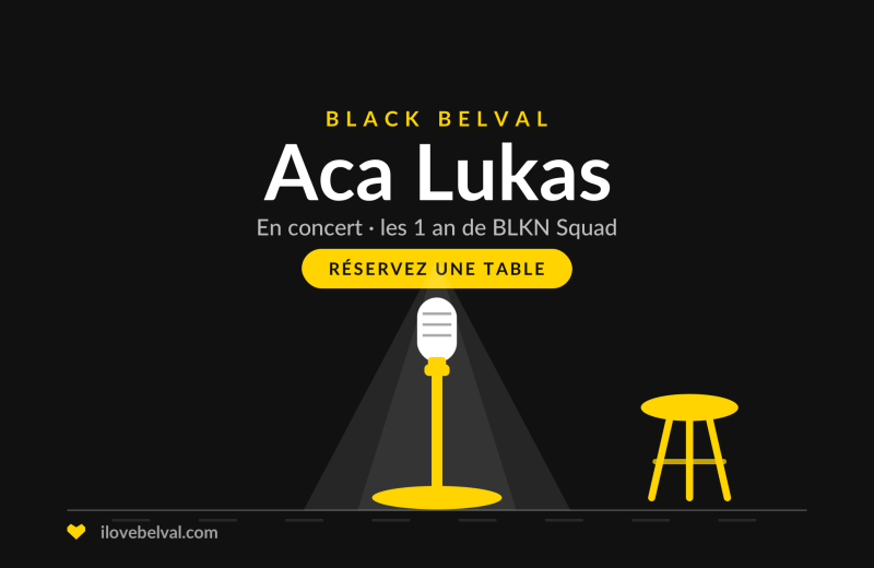 Aca Lukas en concert au Black Belval : un micro sous un projecteur