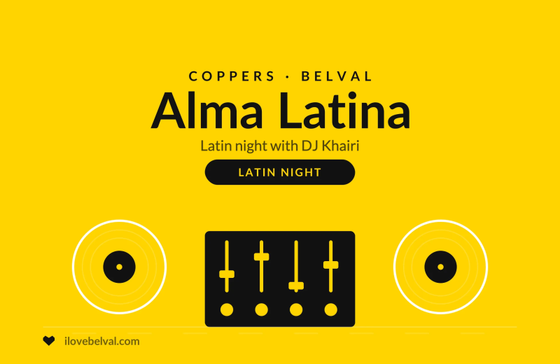 Alma Latina, Latin night with DJ Khairi at Coppers, Belval. Two turntables and a mixer.