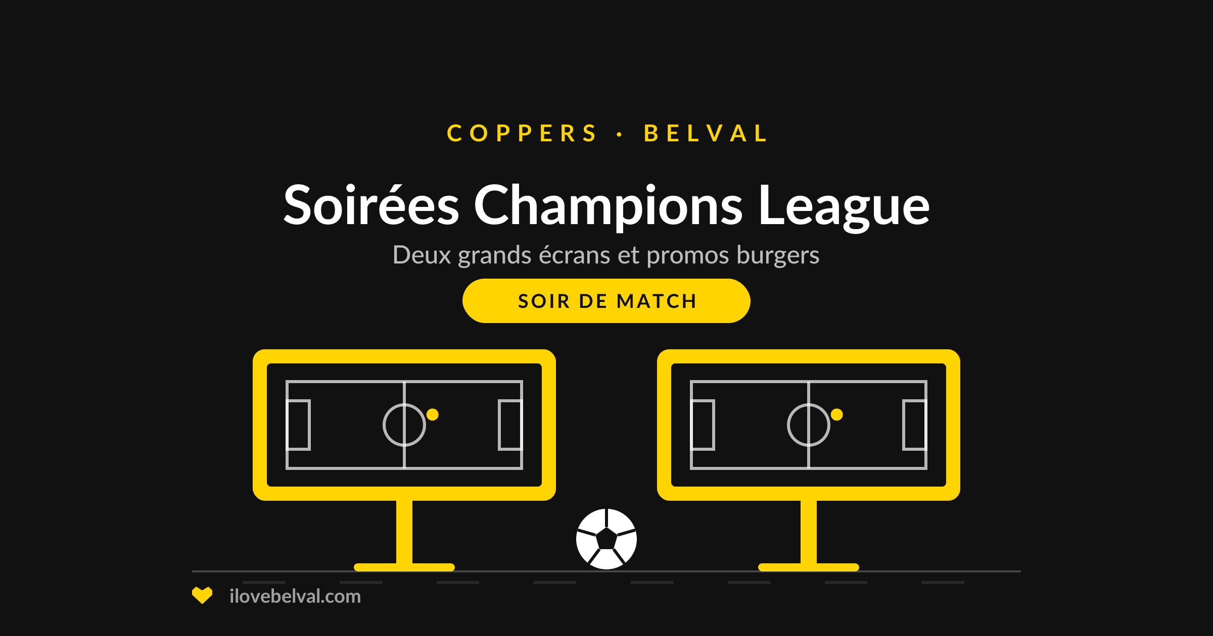 Soirées Champions League au Coppers, illustration I Love Belval