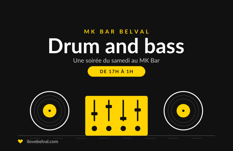 Soirée drum and bass au MK Bar Belval : deux platines et une table de mixage, de 17h à 1h