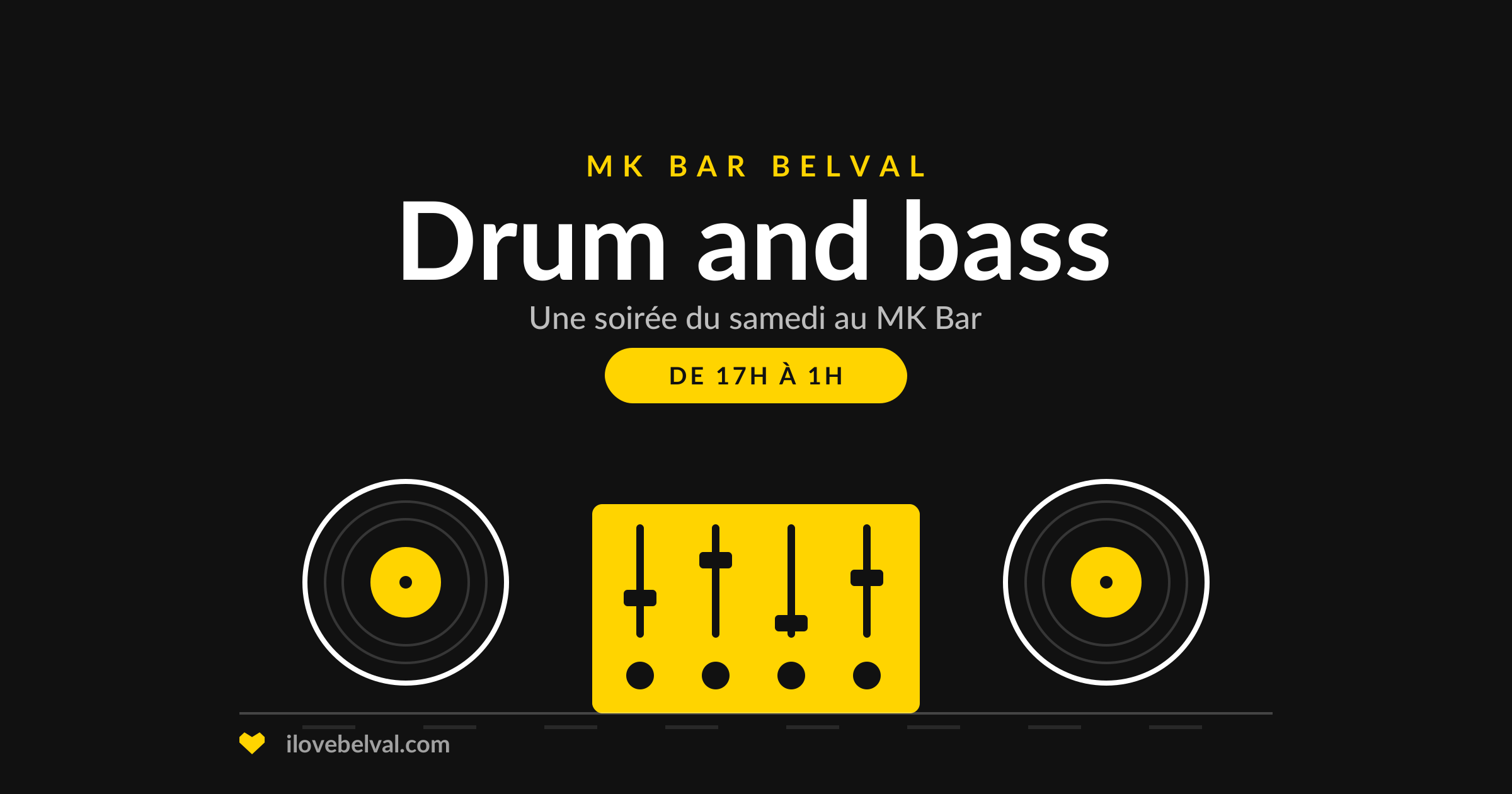 Soirée drum and bass au MK Bar Belval : deux platines et une table de mixage, de 17h à 1h