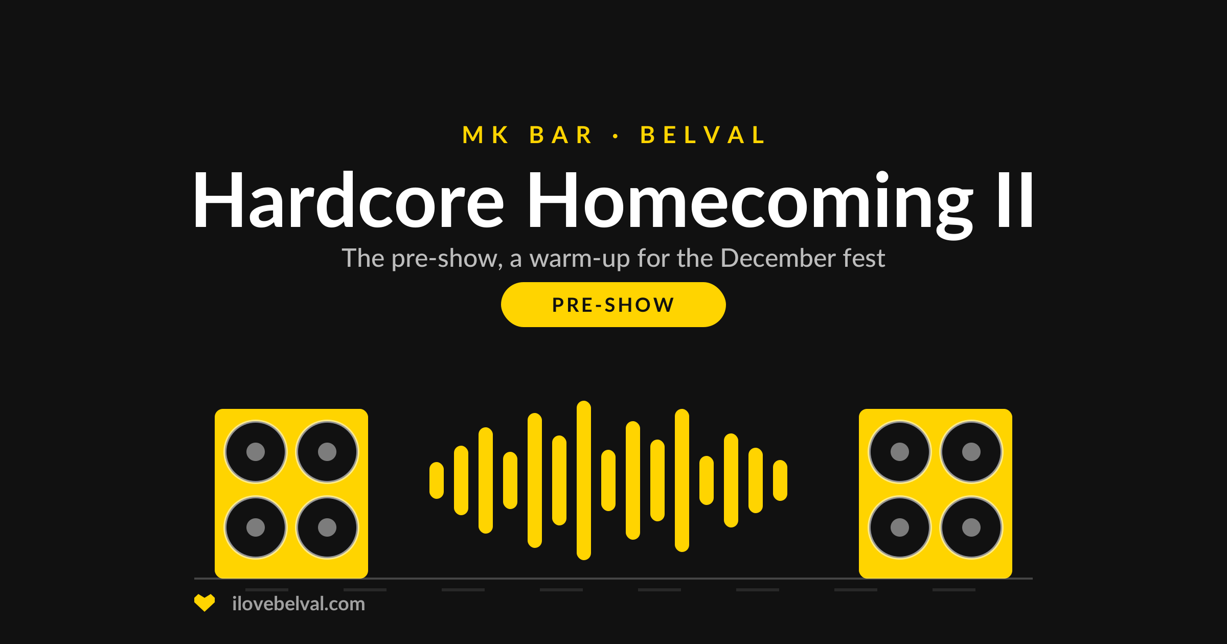 Hardcore Homecoming II pre-show at MK Bar, Belval: two amplifier cabinets and a sound wave