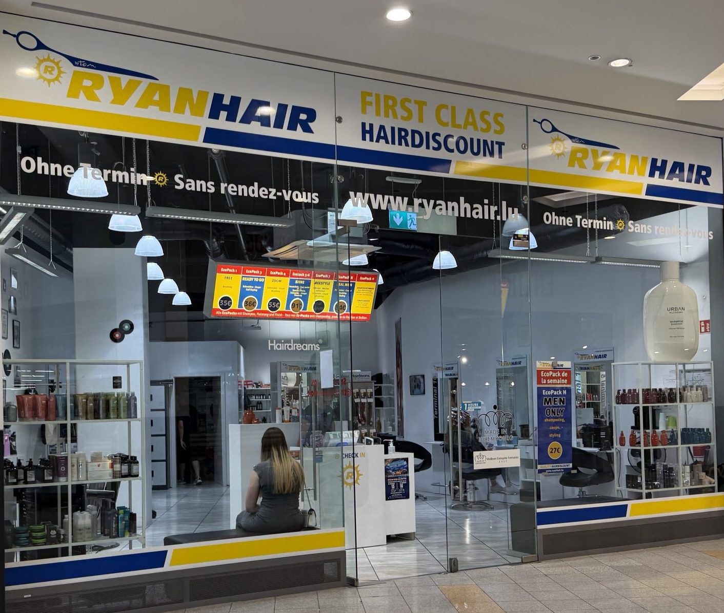 Ryanhair hair salon inside Belval Plaza 2