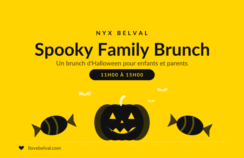 Spooky Family Brunch au Nyx, Belval : une citrouille, des chauves-souris et deux bonbons