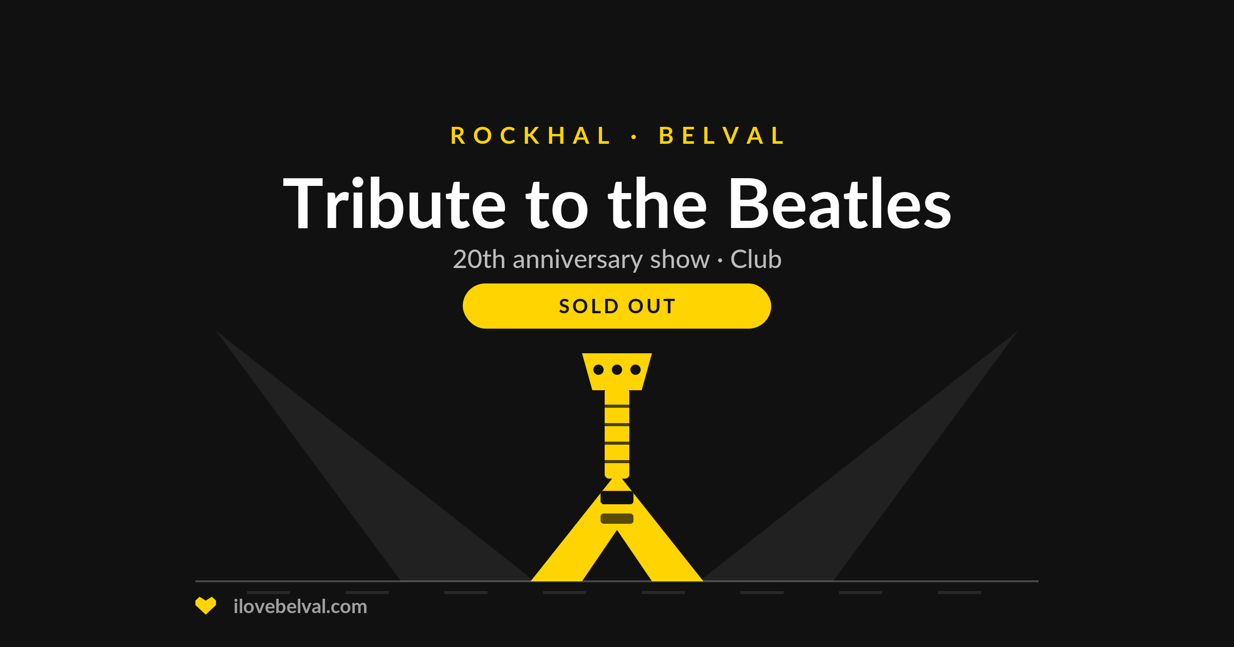 Tribute to the Beatles at Rockhal, 20th anniversary show in the Club, sold out: a guitar between two spotlights.